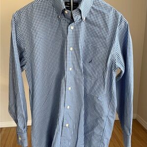 Nautica Light Blue White Gingham Button-Down Shirt